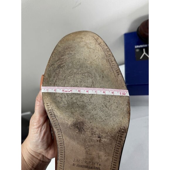 J Murphy Mens 10D Shoe Italy Cognac Brown Loafer Preppy Boxed Heritage Tassel - Picture 14 of 16